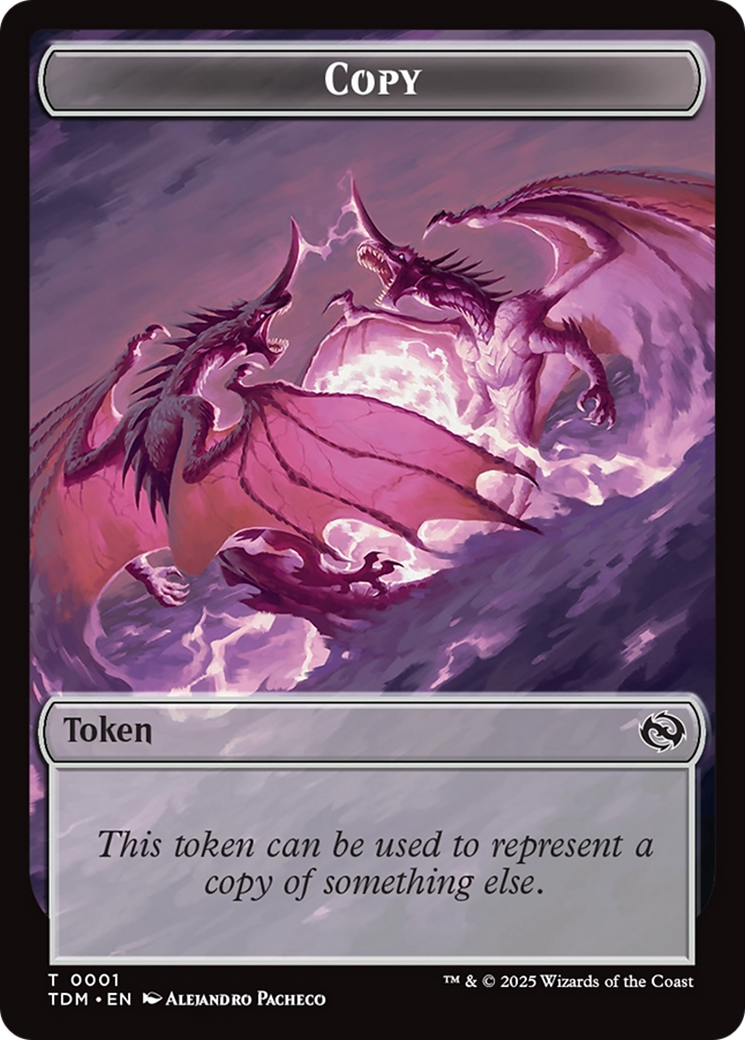 Karox Bladewing // Copy Double-Sided Token [Tarkir: Dragonstorm Commander Tokens] | Good Games Morley