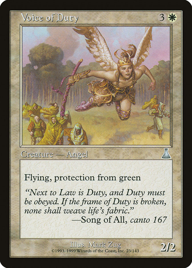 Voice of Duty 23/143 (Urza's Destiny)  - Foil | Good Games Morley
