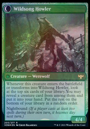 Howlpack Piper // Wildsong Howler [Innistrad: Crimson Vow Prerelease Promos] | Good Games Morley