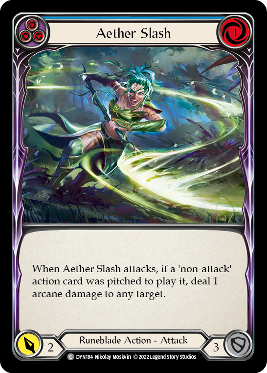 Aether Slash (Blue) [DYN184] (Dynasty)  Rainbow Foil | Good Games Morley