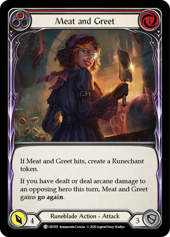 Meat and Greet (Red) [CRU151] (Crucible of War)  1st Edition Rainbow Foil | Good Games Morley