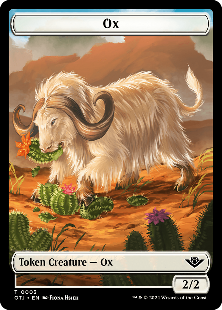 Ox Token [Outlaws of Thunder Junction Tokens] | Good Games Morley