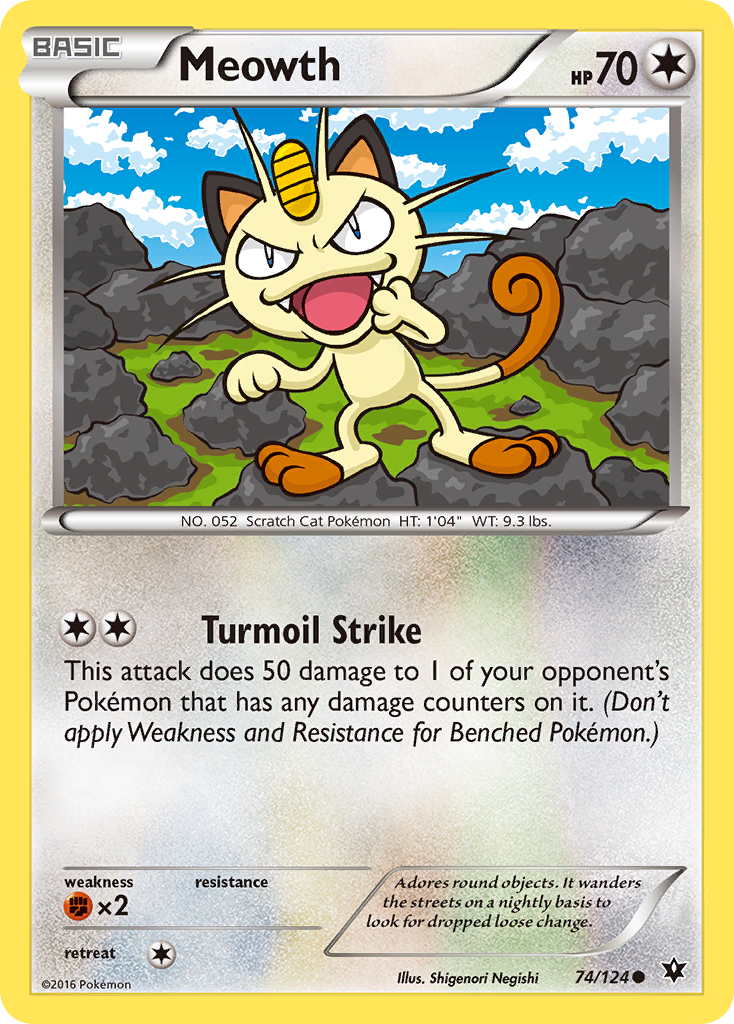 Meowth (74/124) [XY: Fates Collide] | Good Games Morley