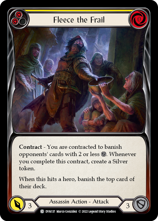 Fleece the Frail (Yellow) [DYN137] (Dynasty)  Rainbow Foil | Good Games Morley