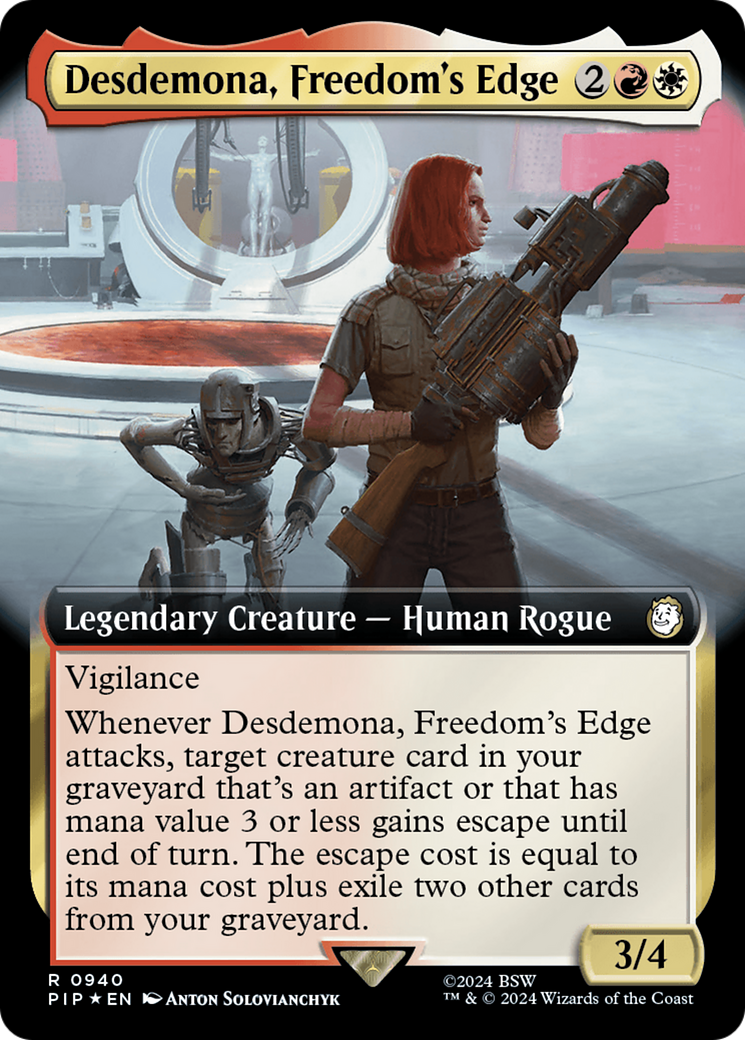 Desdemona, Freedom's Edge (Extended Art) (Surge Foil) [Fallout] | Good Games Morley