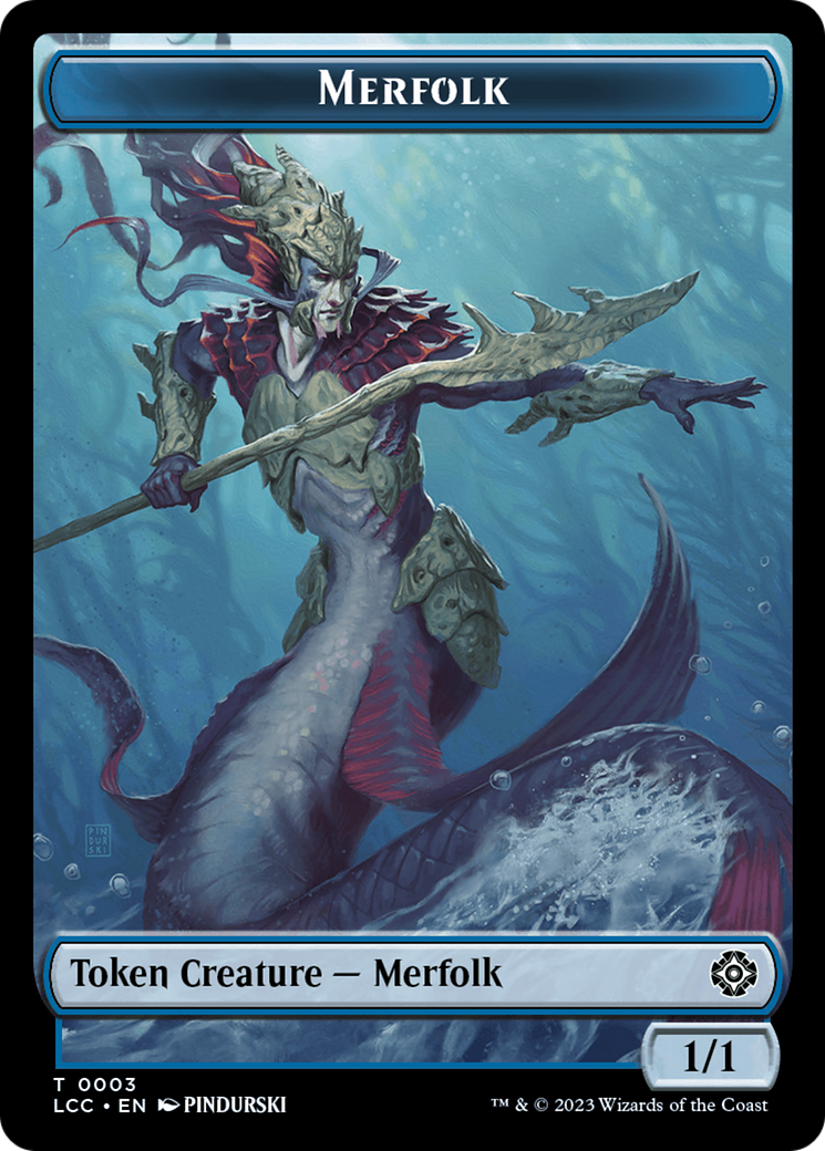 Frog Lizard // Merfolk (0003) Double-Sided Token [The Lost Caverns of Ixalan Commander Tokens] | Good Games Morley