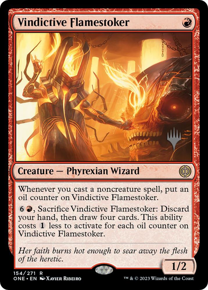Vindictive Flamestoker 154p/160 (Promo Pack: Phyrexia: All Will Be One)  | Good Games Morley