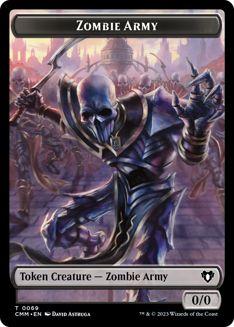 Human Warrior // Zombie Army Double-Sided Token [Commander Masters Tokens] | Good Games Morley