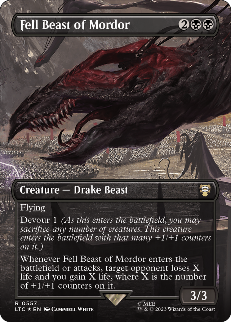 Fell Beast of Mordor (Borderless) (Surge Foil) [The Lord of the Rings: Tales of Middle-Earth Commander] | Good Games Morley
