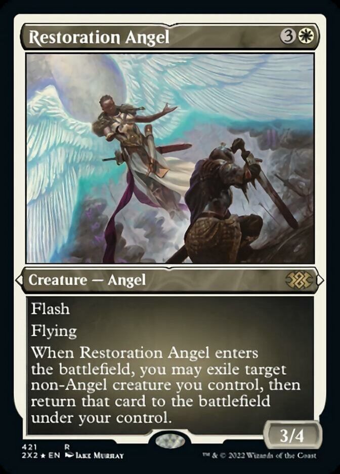 Restoration Angel (Foil Etched) [Double Masters 2022] | Good Games Morley