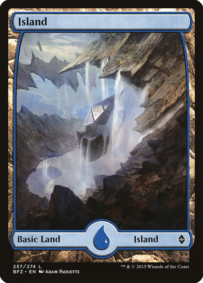 Island (257) (Full Art) [Battle for Zendikar] | Good Games Morley