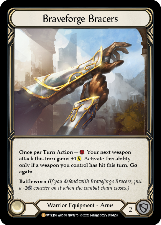 Braveforge Bracers [U-WTR116] (Welcome to Rathe Unlimited)  Unlimited Rainbow Foil | Good Games Morley