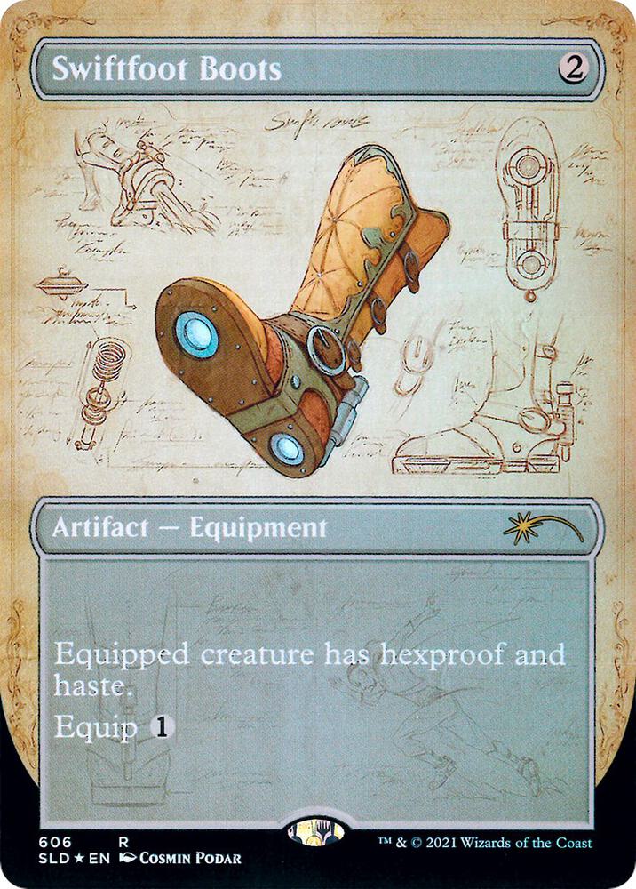 Swiftfoot Boots 606 (Secret Lair Drop Series)  - Borderless Foil | Good Games Morley