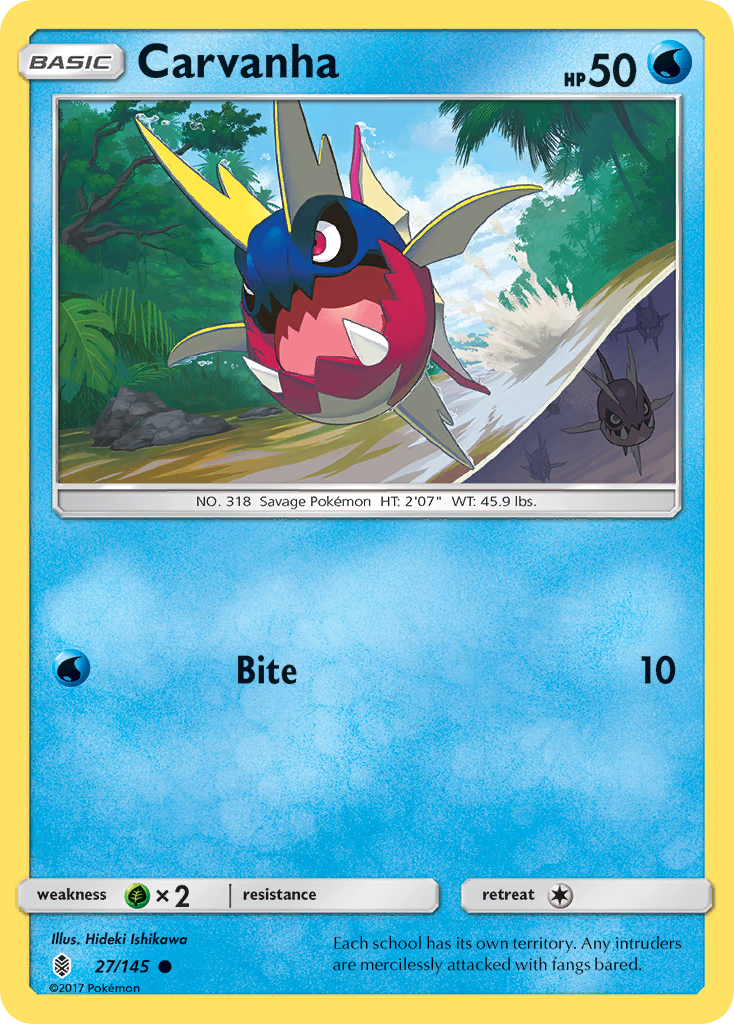 Carvanha (27/145) [Sun & Moon: Guardians Rising] | Good Games Morley
