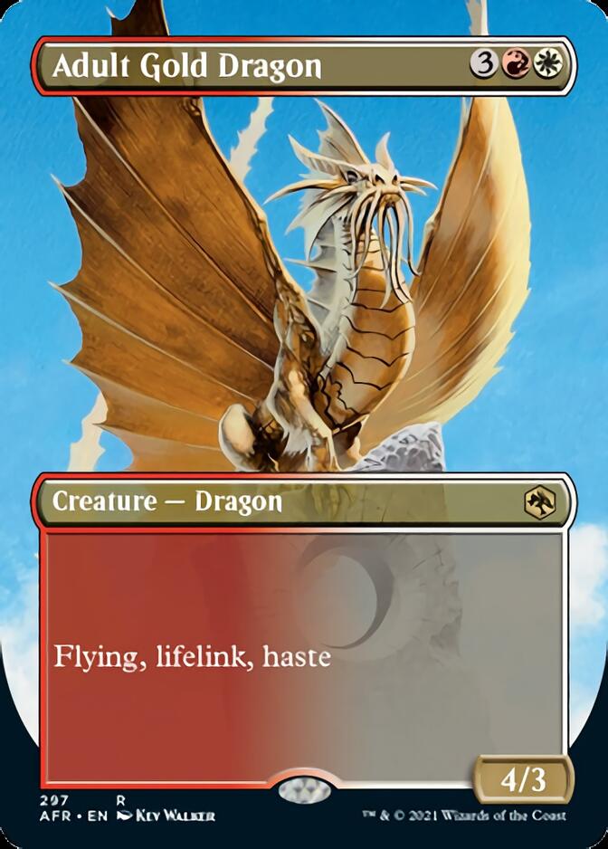 Adult Gold Dragon (Borderless Alternate Art) [Dungeons & Dragons: Adventures in the Forgotten Realms] | Good Games Morley