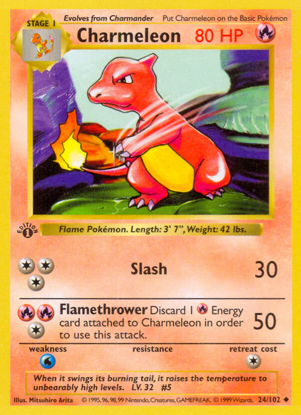 Charmeleon (24/102) (Shadowless) [Base Set 1st Edition] | Good Games Morley