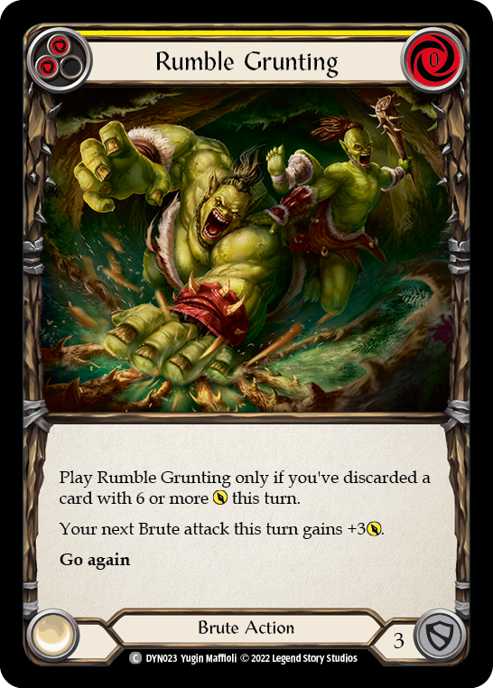 Rumble Grunting (Yellow) [DYN023] (Dynasty)  Rainbow Foil | Good Games Morley