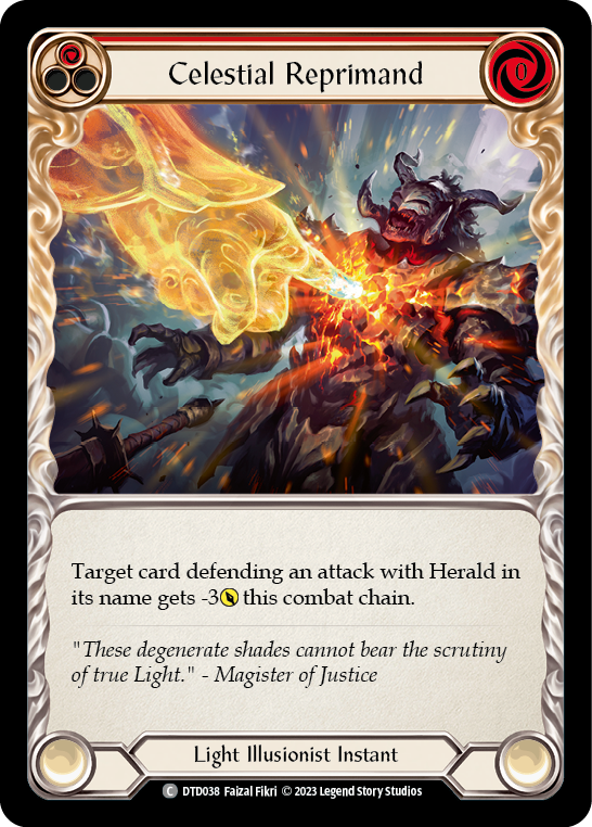 Celestial Reprimand (Red) [DTD038] (Dusk Till Dawn)  Rainbow Foil | Good Games Morley