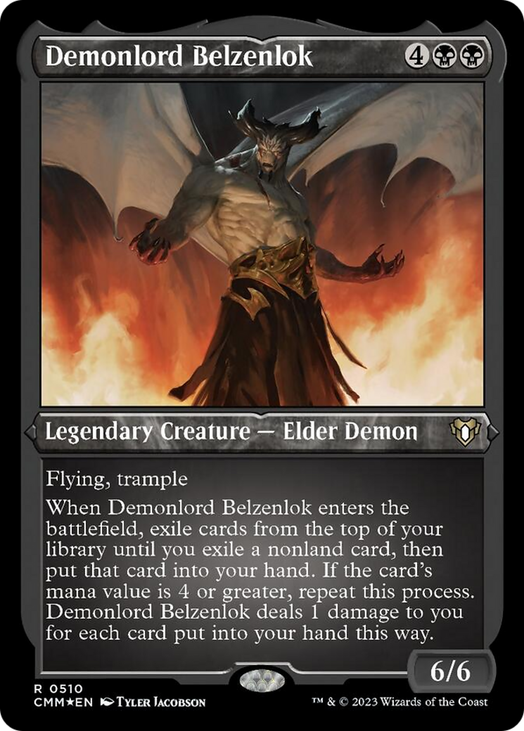 Demonlord Belzenlok (Foil Etched) [Commander Masters] | Good Games Morley