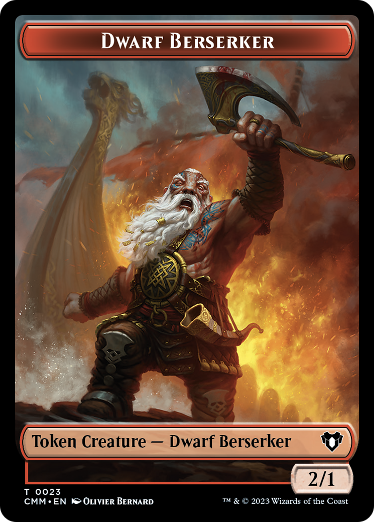 Elemental (0024) // Dwarf Berserker Double-Sided Token [Commander Masters Tokens] | Good Games Morley