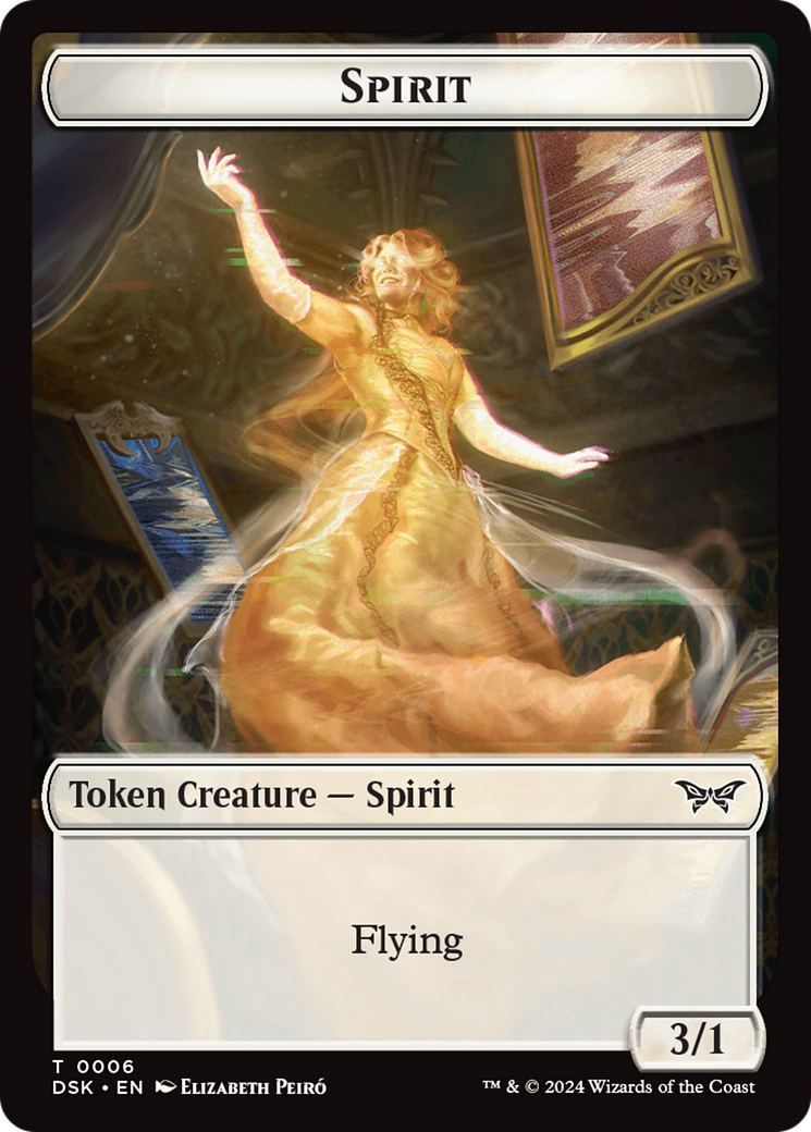 Spirit (0006) // Manifest Double-Sided Token [Duskmourn: House of Horror Tokens] | Good Games Morley
