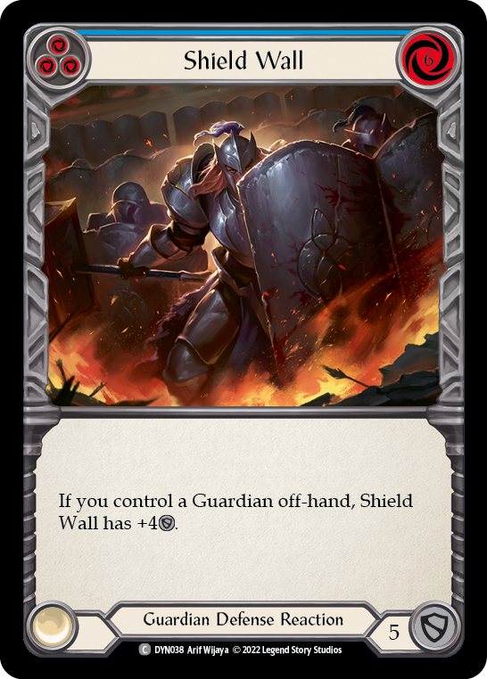 Shield Wall (Blue) [DYN038] (Dynasty)  Rainbow Foil | Good Games Morley