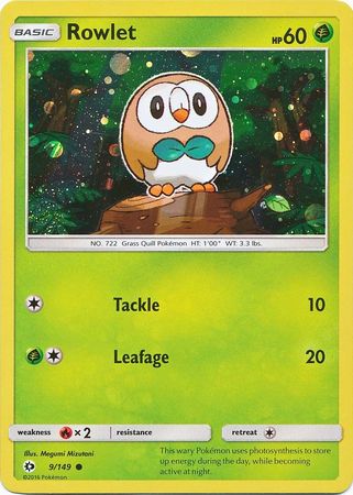 Rowlet (9/149) (Cosmos Holo) [Sun & Moon: Base Set] | Good Games Morley