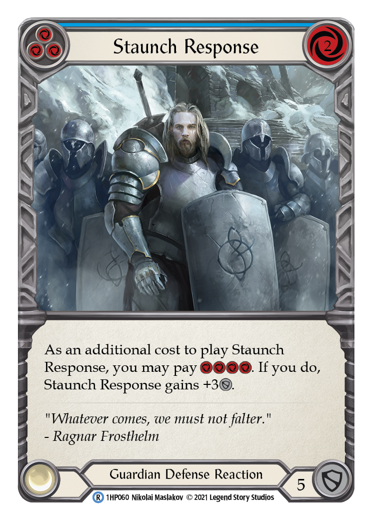 Staunch Response (Blue) [1HP060] (History Pack 1) | Good Games Morley