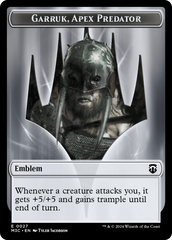 Garruk, Apex Predator Emblem // Saproling Double-Sided Token [Modern Horizons 3 Commander Tokens] | Good Games Morley