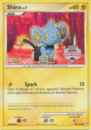 Shinx (98/130) (Staff City Championships Promo) [Nintendo: Black Star Promos] | Good Games Morley