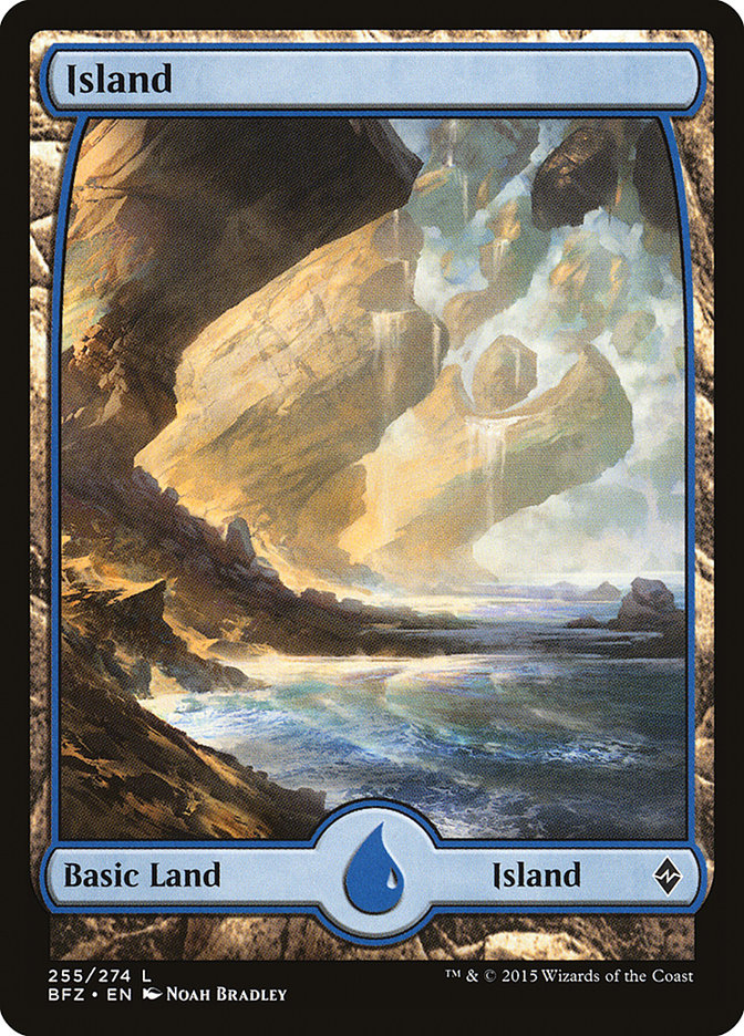 Island (255) (Full Art) [Battle for Zendikar] | Good Games Morley