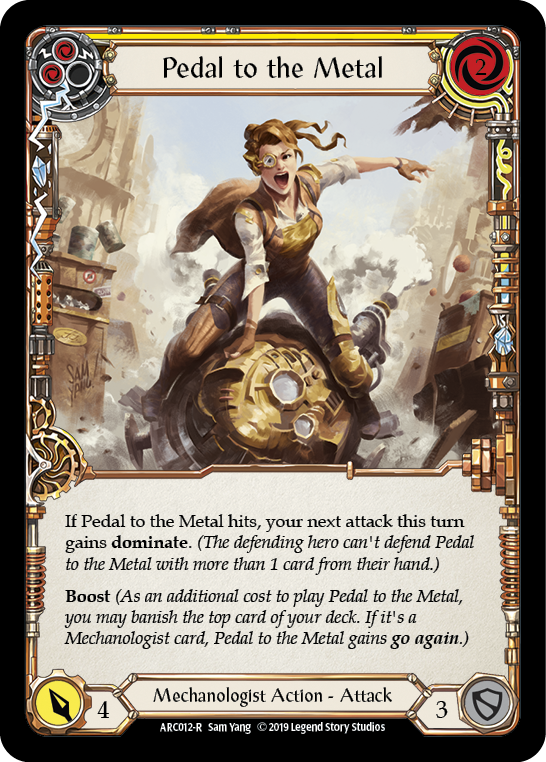 Pedal to the Metal (Yellow) [ARC012-R] (Arcane Rising)  1st Edition Normal | Good Games Morley