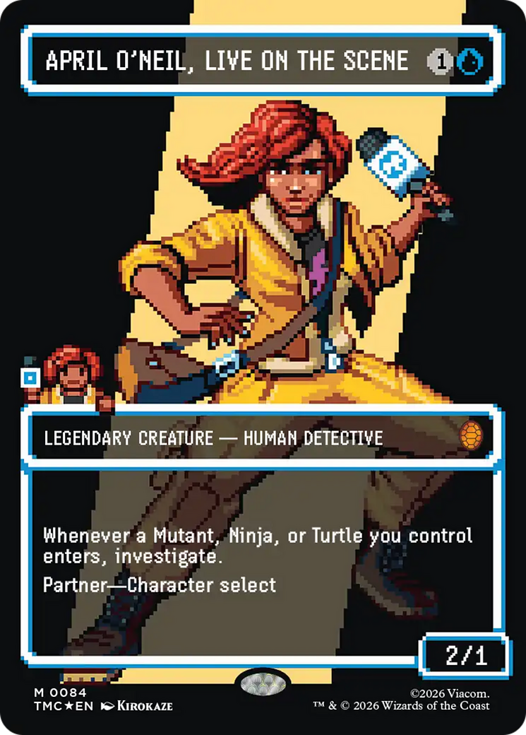 April O'Neil, Live on the Scene (Borderless) (Surge Foil) [Teenage Mutant Ninja Turtles Commander] | Good Games Morley