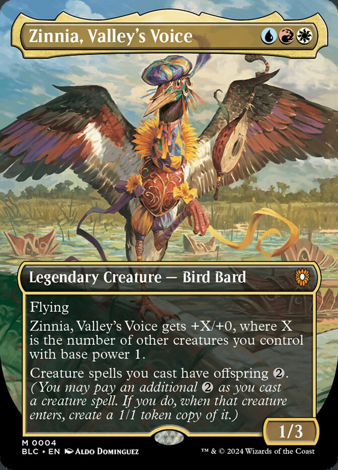 Zinnia, Valley's Voice 4 (Commander: Bloomburrow)  - Borderless Foil | Good Games Morley