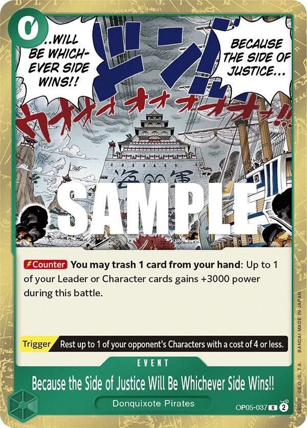 Because the Side of Justice Will Be Whichever Side Wins!! OP05-037 (Awakening of the New Era)  - Foil | Good Games Morley