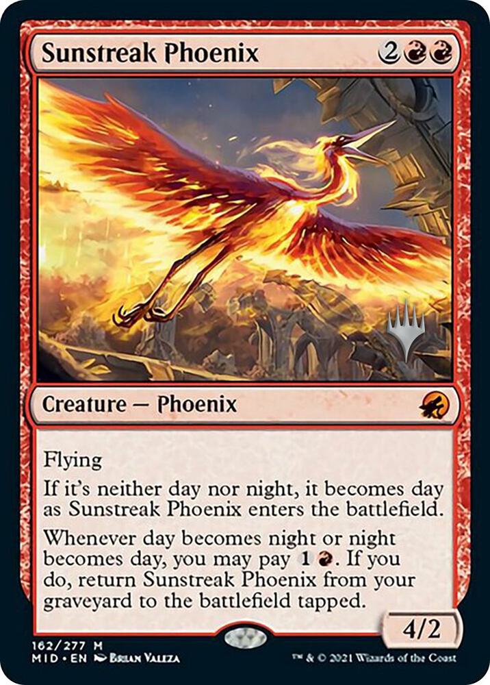 Sunstreak Phoenix 162 (Promo Pack: Innistrad: Midnight Hunt)  - Foil | Good Games Morley
