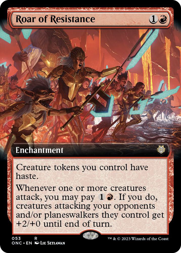 Roar of Resistance 53 (Commander: Phyrexia: All Will Be One)  - Extended Art | Good Games Morley