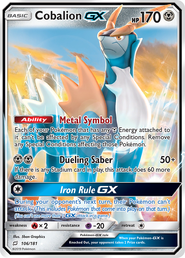 Cobalion GX (106/181) [Sun & Moon: Team Up] | Good Games Morley