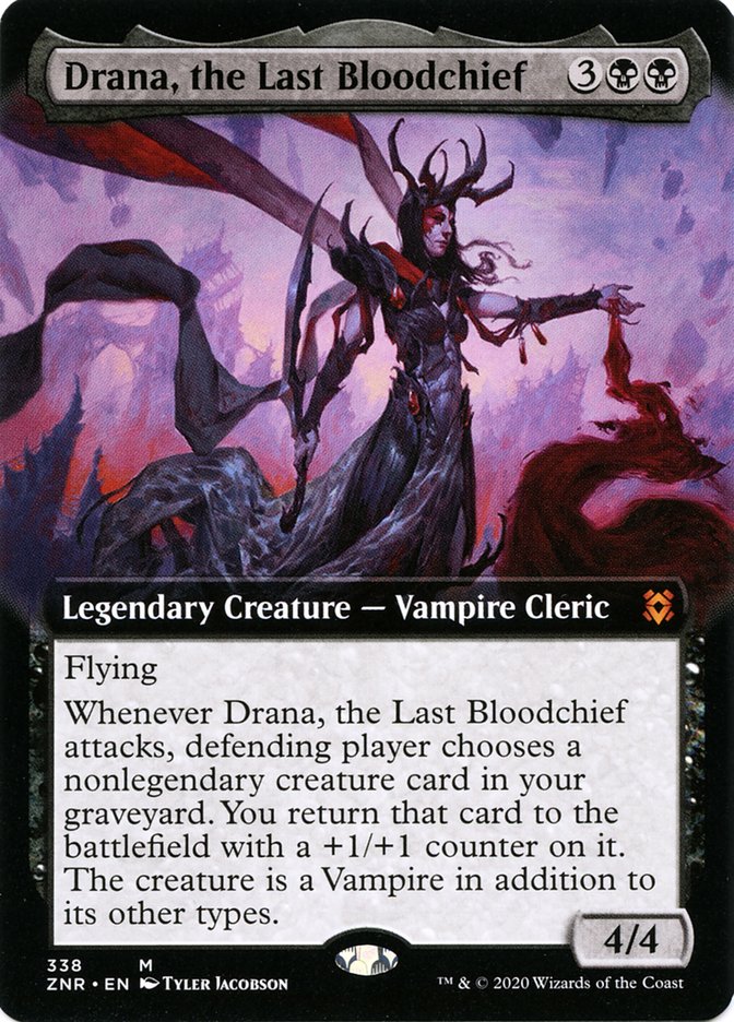 Drana, the Last Bloodchief (Extended Art) [Zendikar Rising] | Good Games Morley