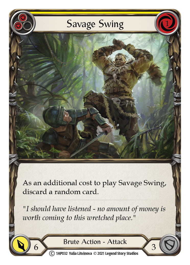 Savage Swing (Yellow) [1HP032] (History Pack 1) | Good Games Morley
