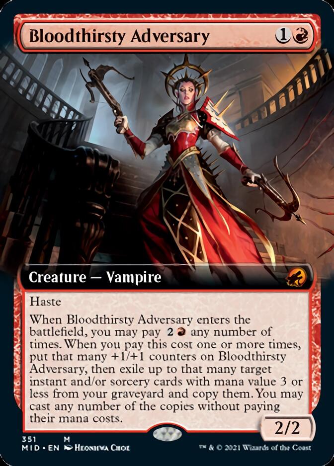 Bloodthirsty Adversary (Extended Art) [Innistrad: Midnight Hunt] | Good Games Morley