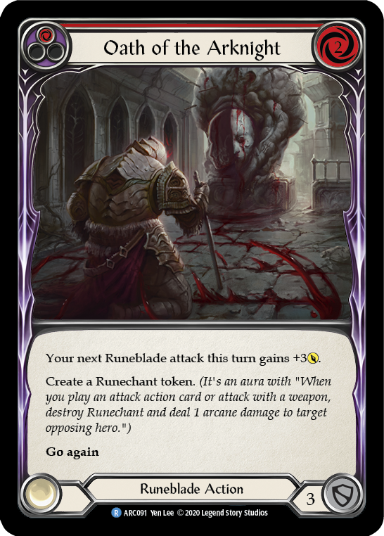 Oath of the Arknight (Red) [U-ARC091] (Arcane Rising Unlimited)  Unlimited Rainbow Foil | Good Games Morley