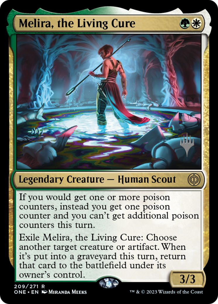 Melira, the Living Cure (Promo Pack) [Phyrexia: All Will Be One Promos] | Good Games Morley
