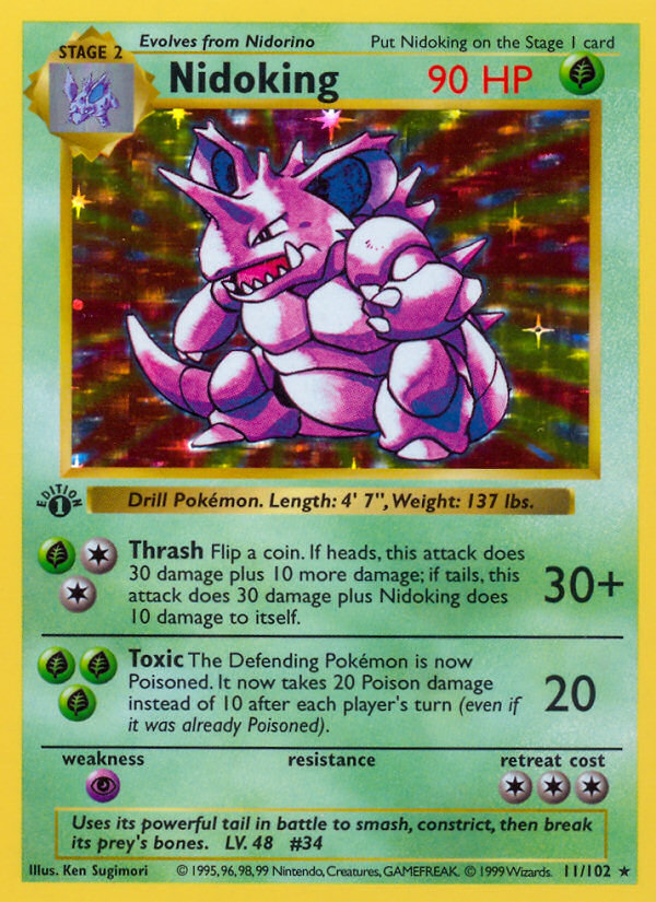 Nidoking (11/102) (Shadowless) [Base Set 1st Edition] | Good Games Morley