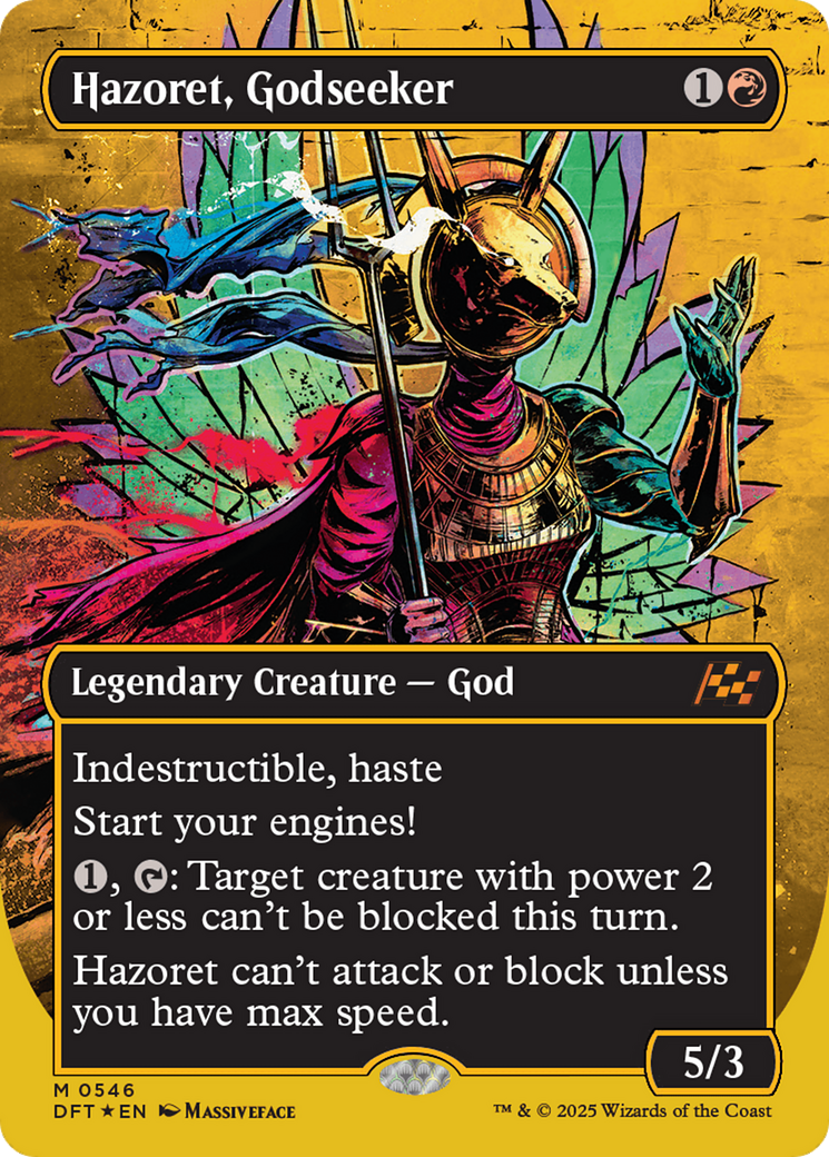 Hazoret, Godseeker (Borderless) (First-Place Foil) [Aetherdrift] | Good Games Morley