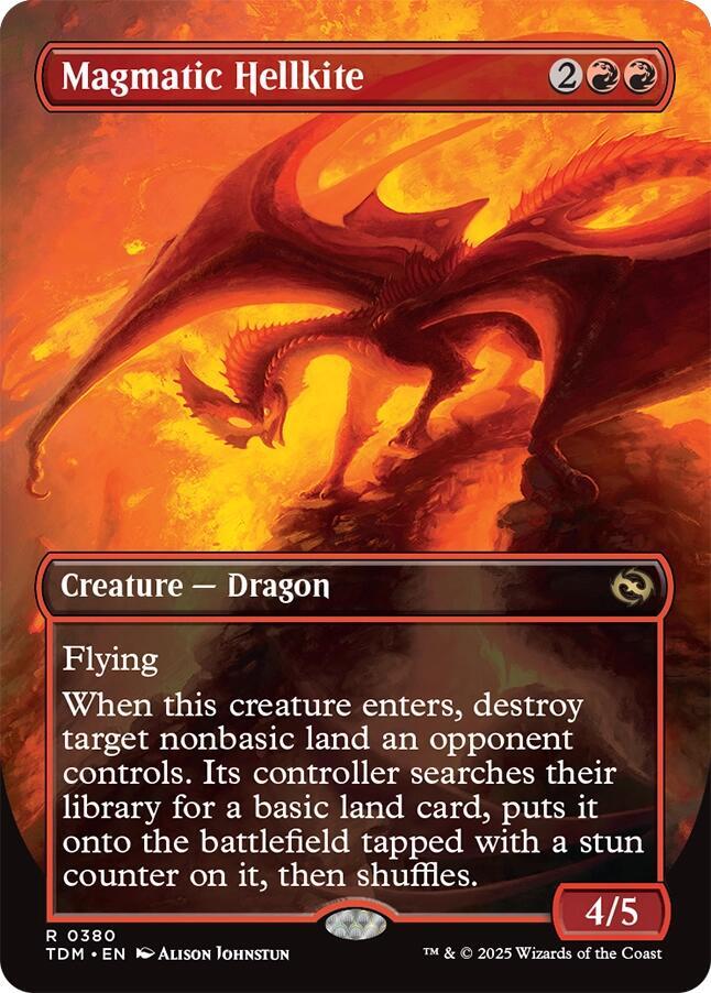 Magmatic Hellkite 380/291 (Tarkir: Dragonstorm)  - Borderless Foil | Good Games Morley