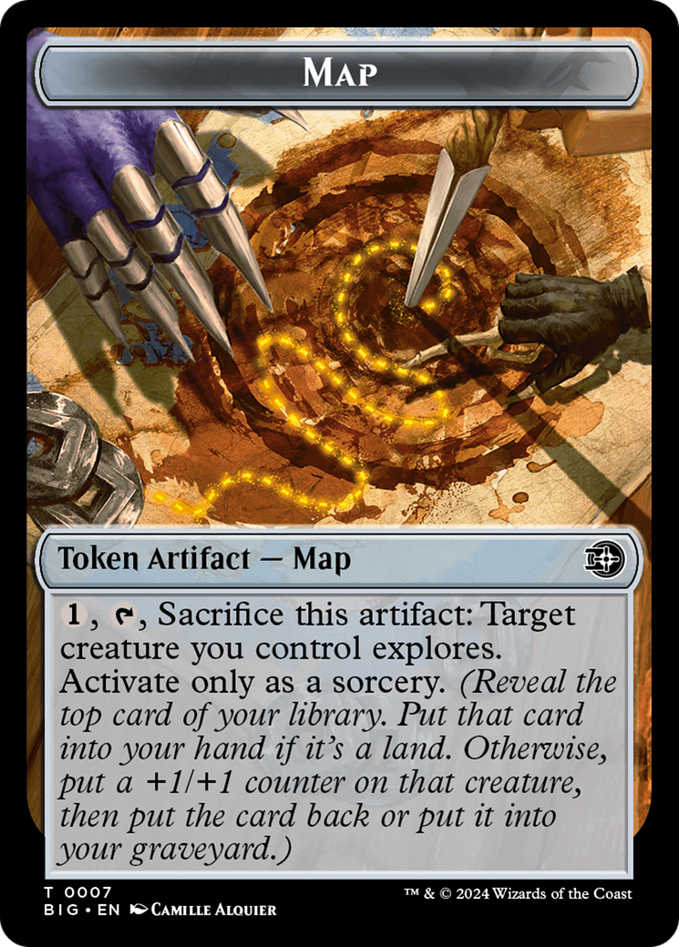 Treasure // Map Double-Sided Token [Outlaws of Thunder Junction Tokens] | Good Games Morley