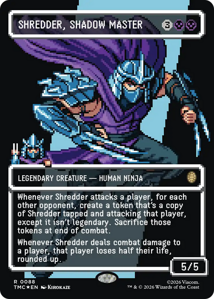Shredder, Shadow Master (Borderless) (Surge Foil) [Teenage Mutant Ninja Turtles Commander] | Good Games Morley