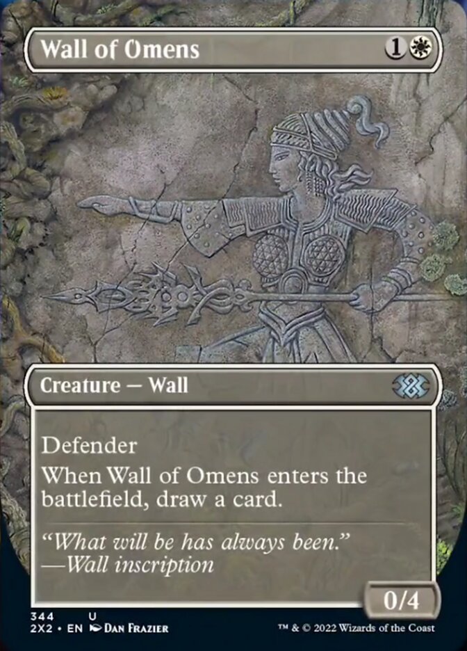 Wall of Omens (Borderless Alternate Art) [Double Masters 2022] | Good Games Morley