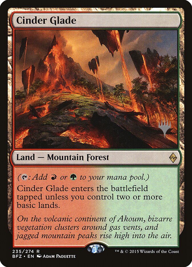 Cinder Glade (Promo Pack) [Battle for Zendikar Promos] | Good Games Morley